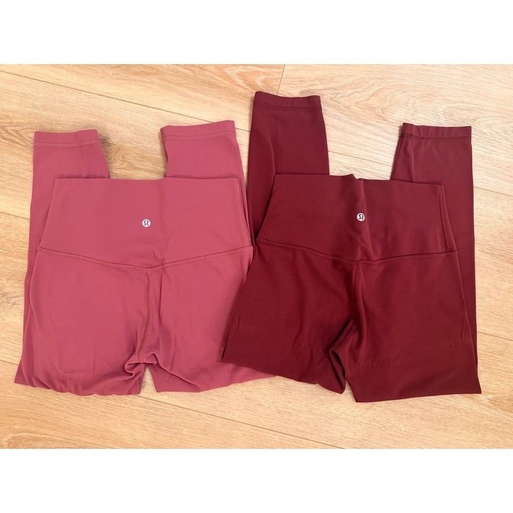 Lululemon Align High-Rise Leggings Lot of 2 Mauve Maroon Size 6 Nulu Yoga Pants
